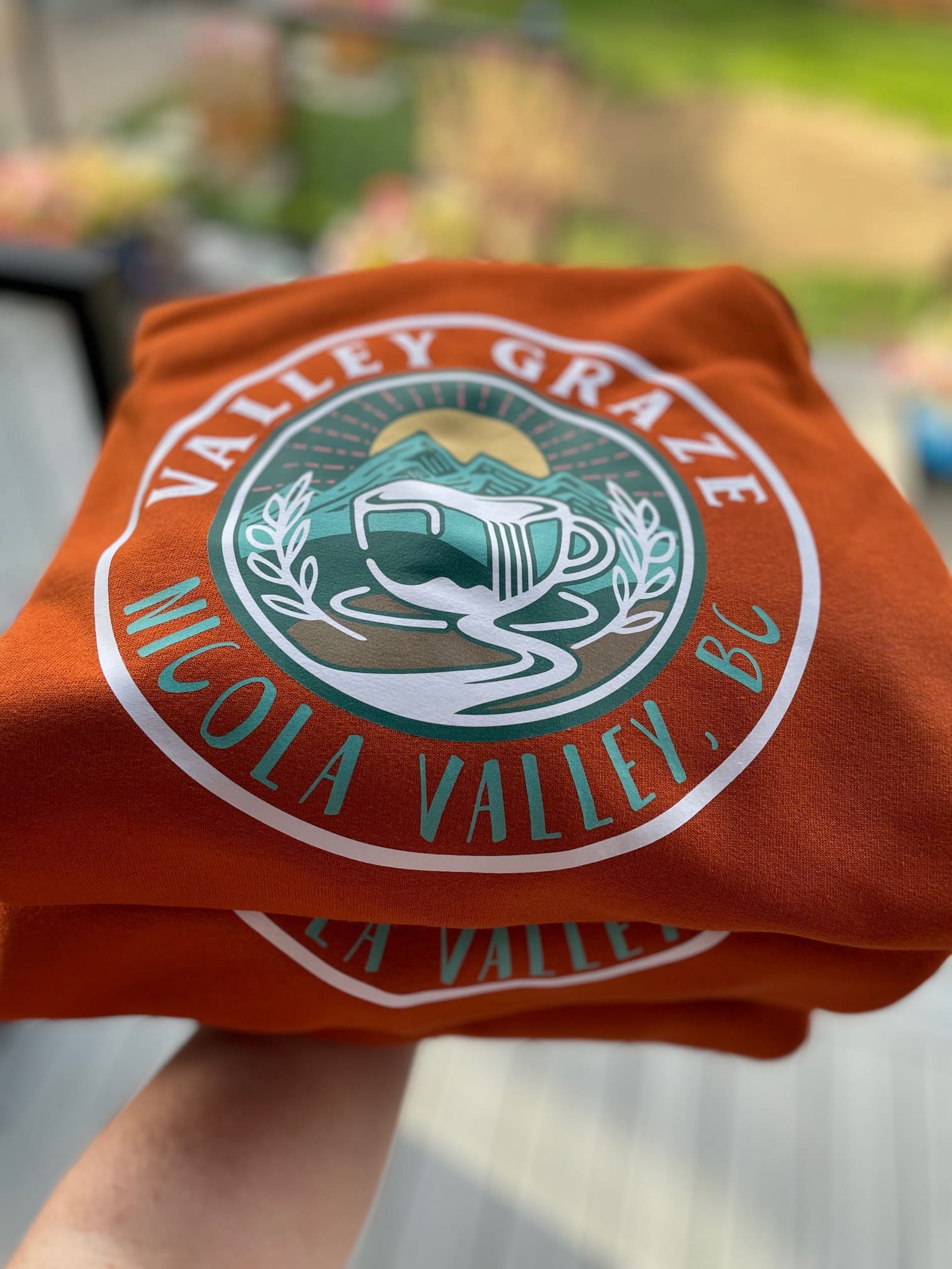 valley graze custom orange sweater