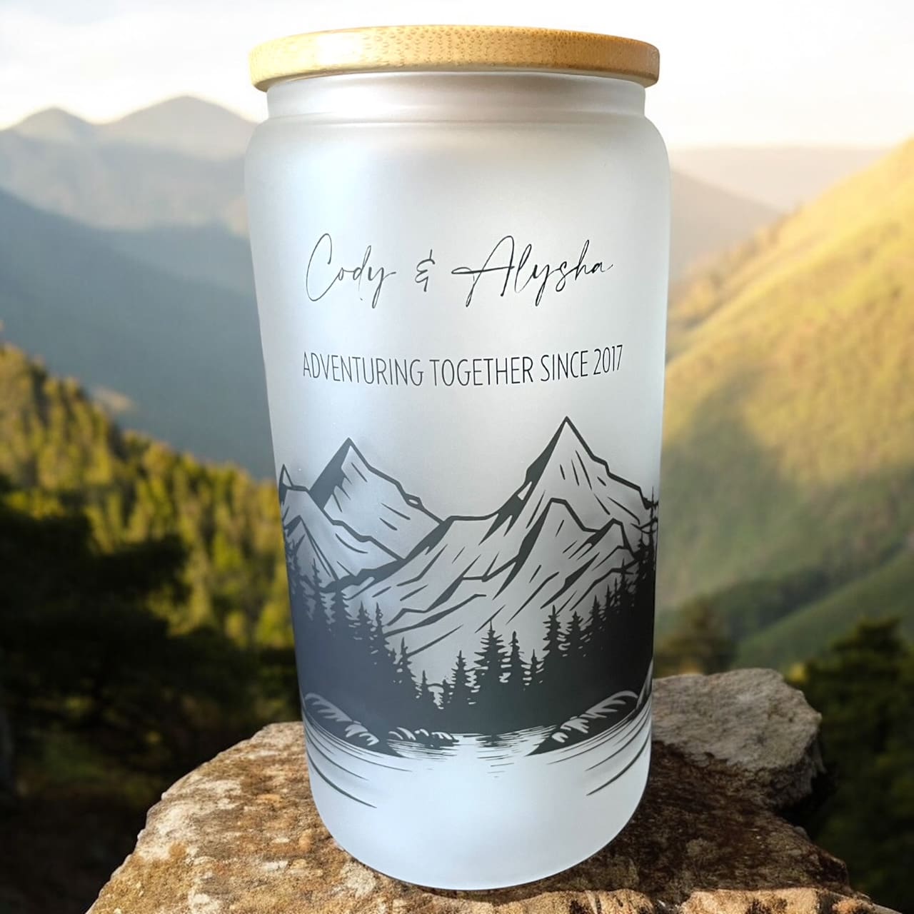 custom frosted glass mug